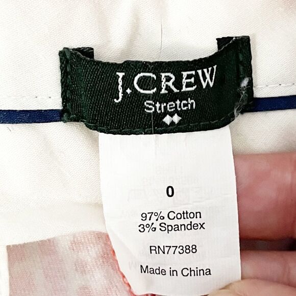 🟢J. Crew Factory Paisley Stretch Shorts White Pink Orange 0 - Picture 5 of 6